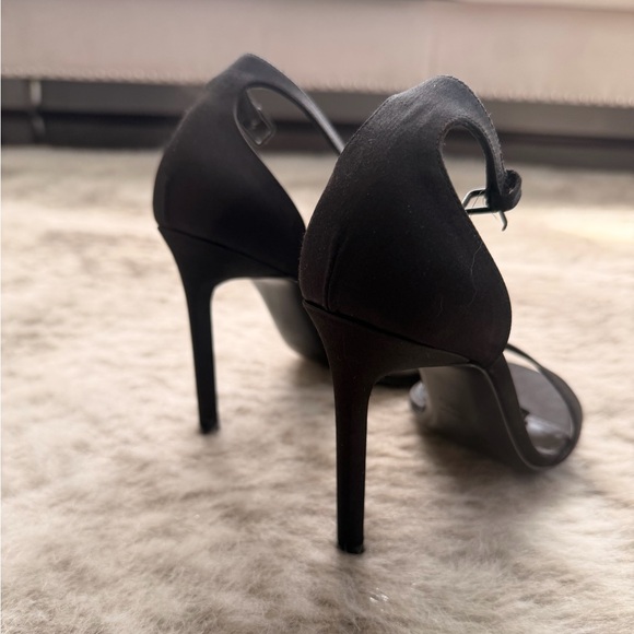 Saint Laurent Black Satin Strappy Heels - Picture 3 of 5